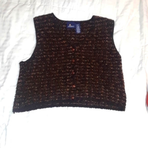 𝅺LIZSPORT Petite button up sweater vest size Large - Picture 1 of 6